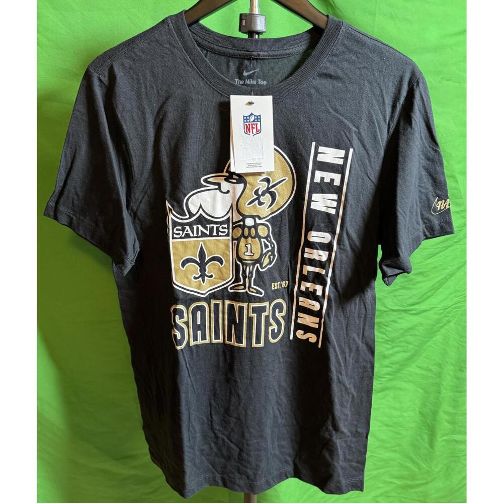 Nike New Orleans Saints Black T Shirt Mens Small NEW NWT